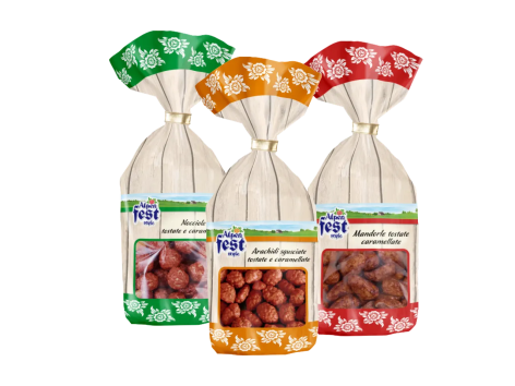 Frutta secca tostata e caramellata