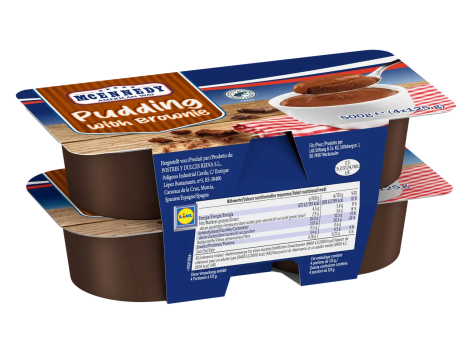 Dessert budino con brownie