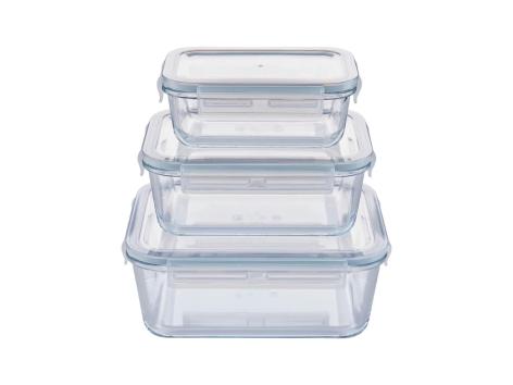 Contenitori salvafreschezza in vetro, 3 pezzi