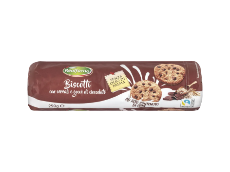 Biscotti con cereali e gocce di cioccolato