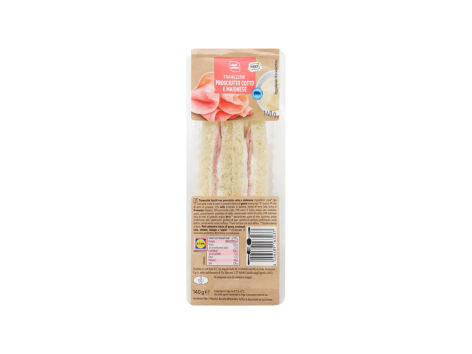 Tramezzini con prosciutto cotto e maionese