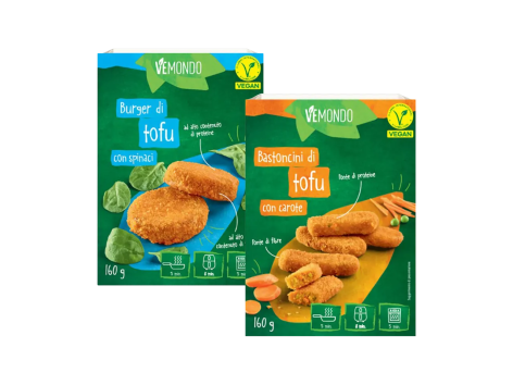 Bastoncini di Tofu con carote o burger di tofu con spinaci