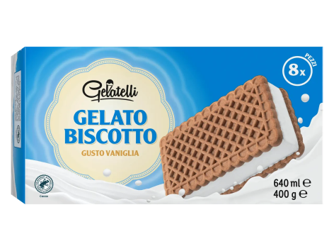 Biscotto gelato gusto vaniglia
