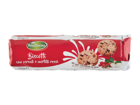 Biscotti con cereali e mirtilli rossi