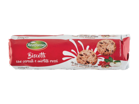 Biscotti con cereali e mirtilli rossi