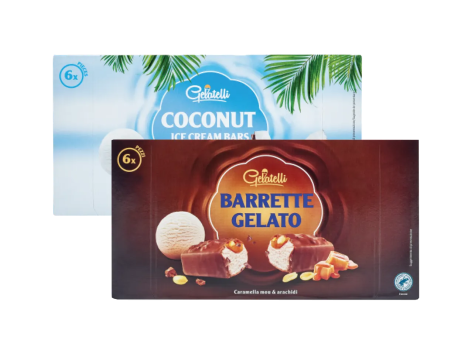 Barrette gelato al cocco o al caramello