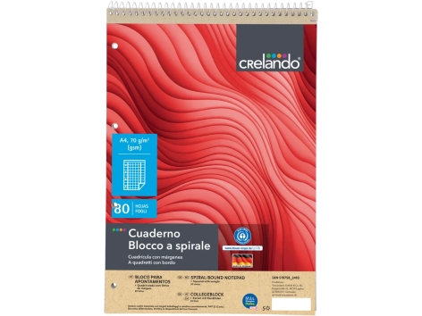 Blocco a spirale a quadretti, A4