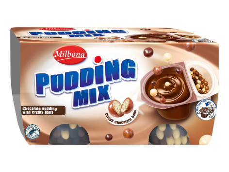 Budino al cioccolato con palline di biscotto