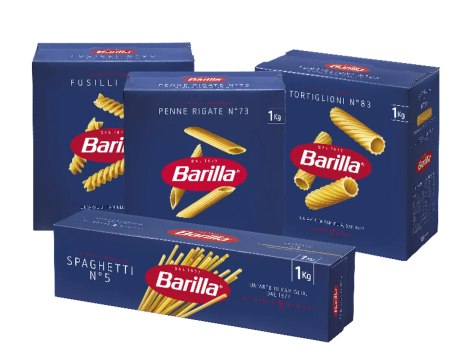 Barilla Fusilli, Tortiglioni, Spaghetti n.5 o Penne rigate