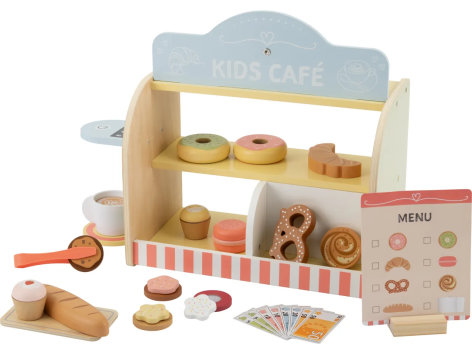 Set tavolo grill 2 in 1 o set panificio e caffetteria in legno