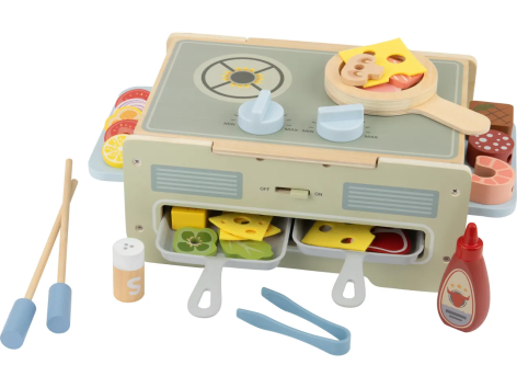 Set tavolo grill 2 in 1 o set panificio e caffetteria in legno