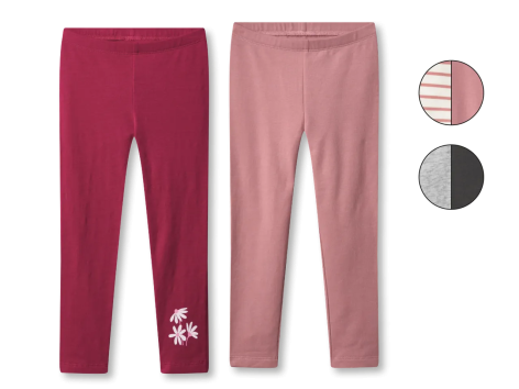 Leggings termici da bambina, 2 pezzi