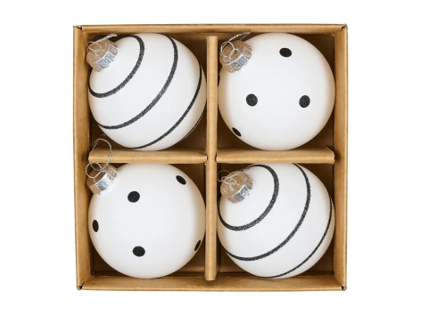 Palline natalizie in vetro, 4 pezzi