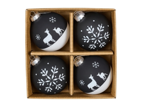 Palline natalizie in vetro, 4 pezzi