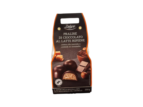 Praline di cioccolato con cristalli di caramello