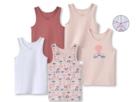 Canotta da bambina, 5 pezzi
