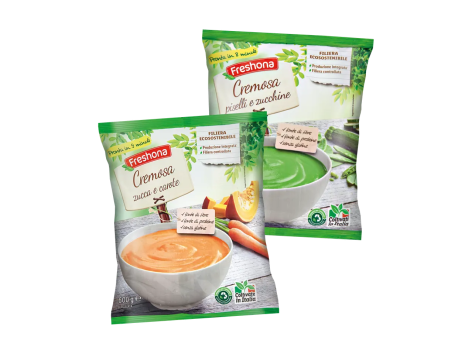 Cremosa zucca e carote o piselli e zucchine