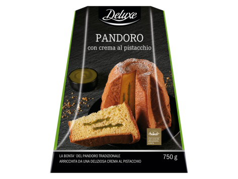 Pandoro con crema al pistacchio