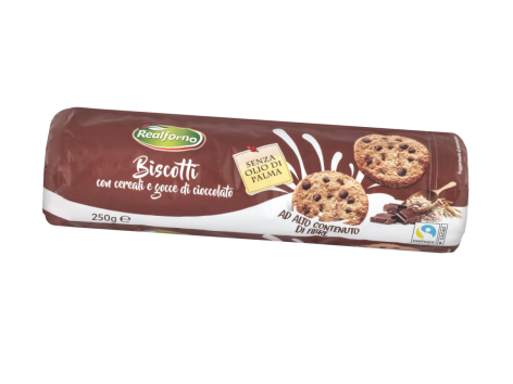 Biscotti ai cereali con gocce di cioccolato