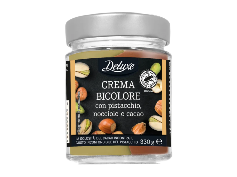 Crema bicolore pistacchio e nocciola