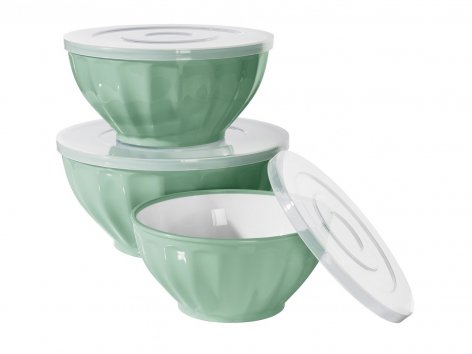 Set ciotole con coperchio, 3 pezzi