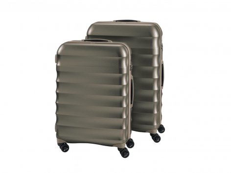 Set trolley in policarbonato, 2 pezzi, antracite/oro
