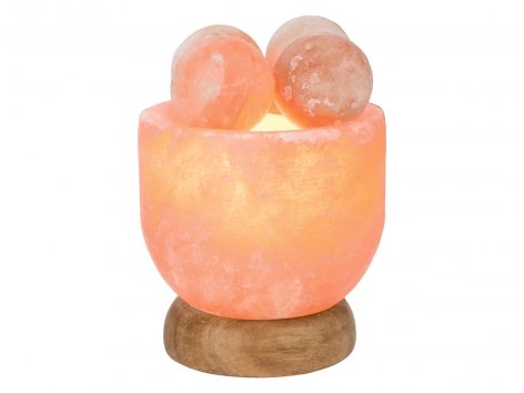 Lampada ai cristalli di sale con sfere per massaggi