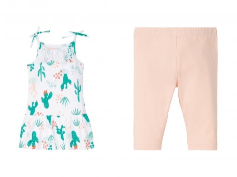 Completo maglia e leggings capri da bambina