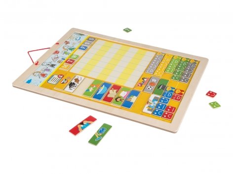 Calendario magnetico, programma settimanale o computer in legno per bambini