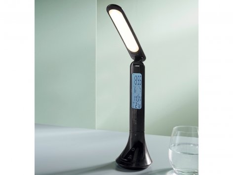 Lampada LED da tavolo con orologio