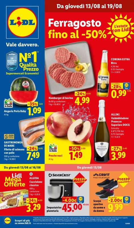 Offerte valide dal 13/08 al 19/08