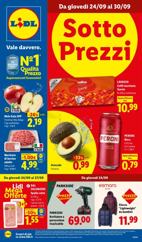 Offerte valide dal 24/09 al 30/09