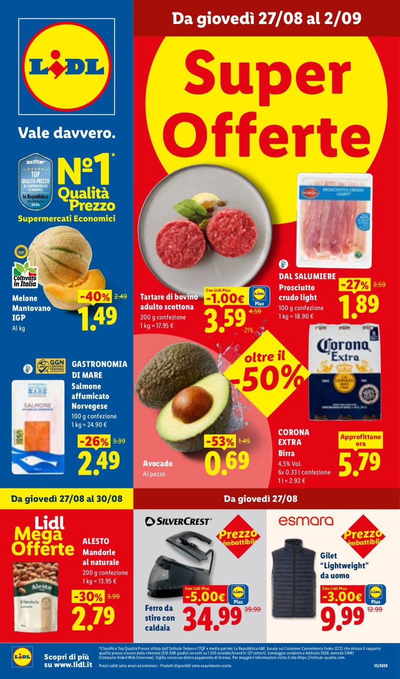 Pagina 1 del volantino Offerte valide dal 27/08 al 2/09
