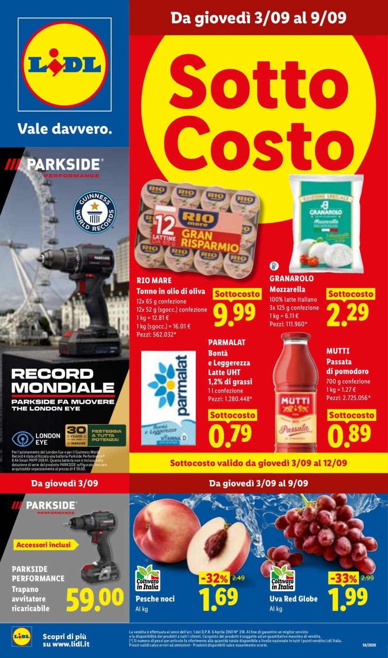 Pagina 1 del volantino Offerte valide dal 3/09 al 9/09