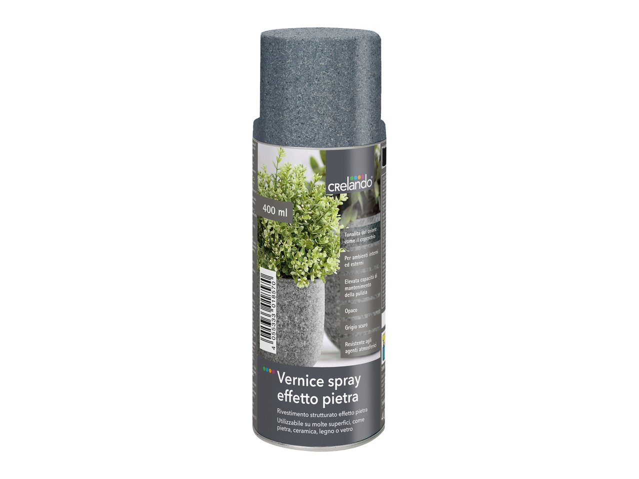 Vernice spray effetto pietra, metallica o argento