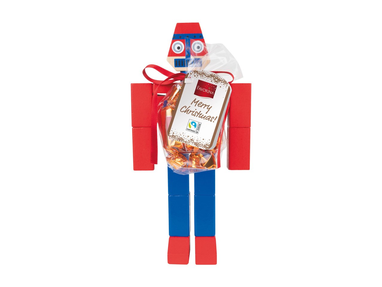 Robot di legno  con cioccolato