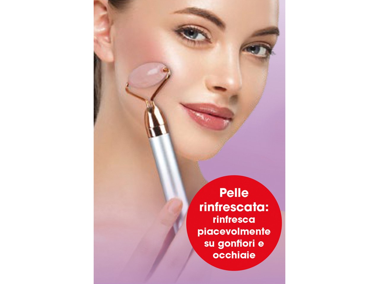Rullo massaggiante per viso in quarzo