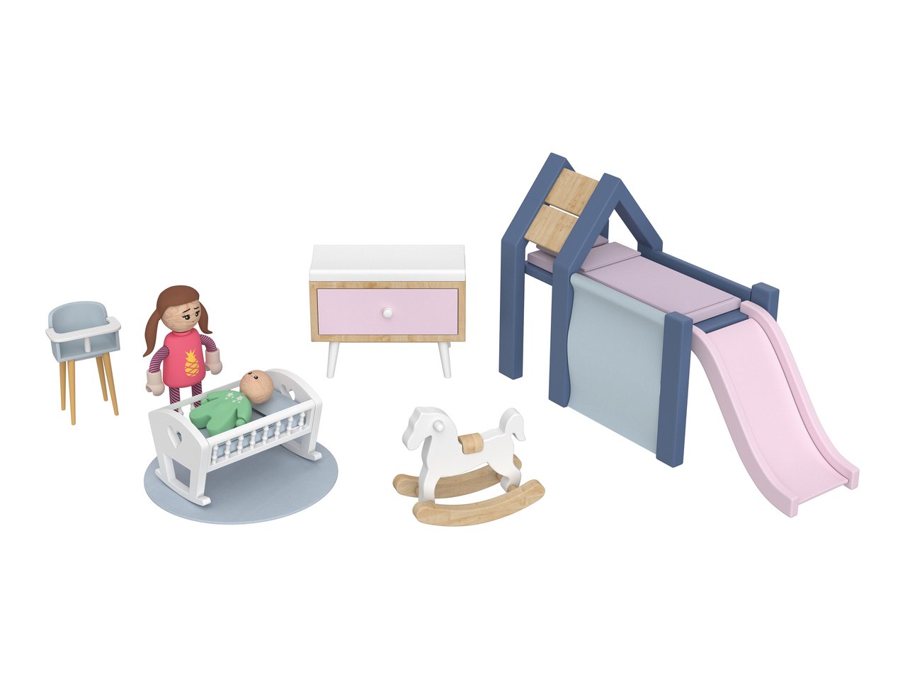 Set mobili in miniatura o set personaggi per casa bambole