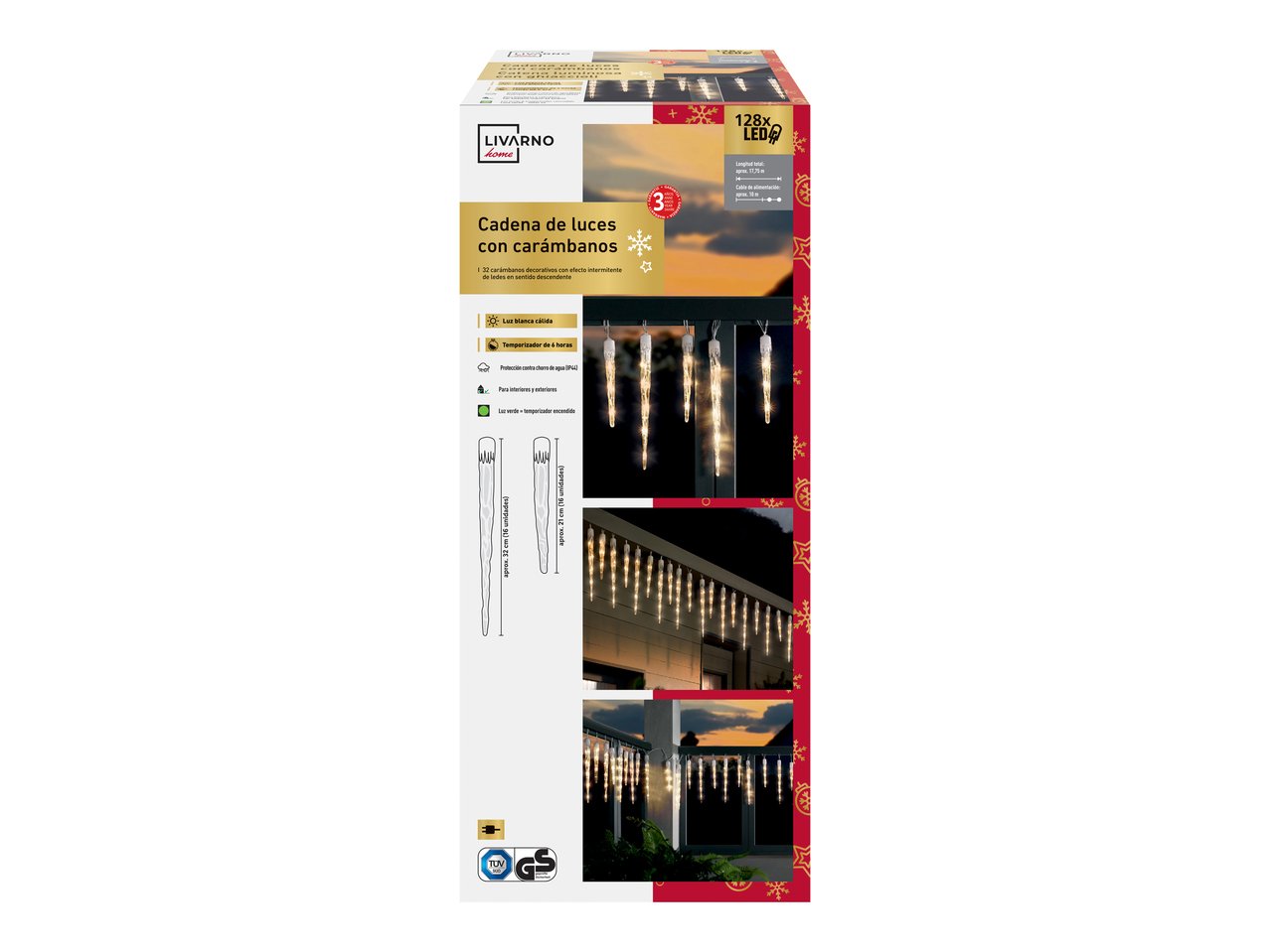 Catena luminosa con ghiaccioli