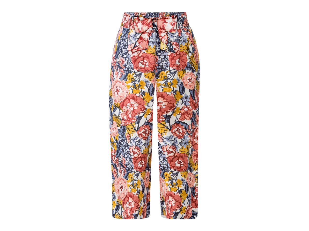 Pantaloni culotte in lino da donna