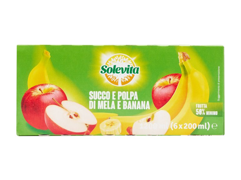 Succo e polpa di mela e banana
