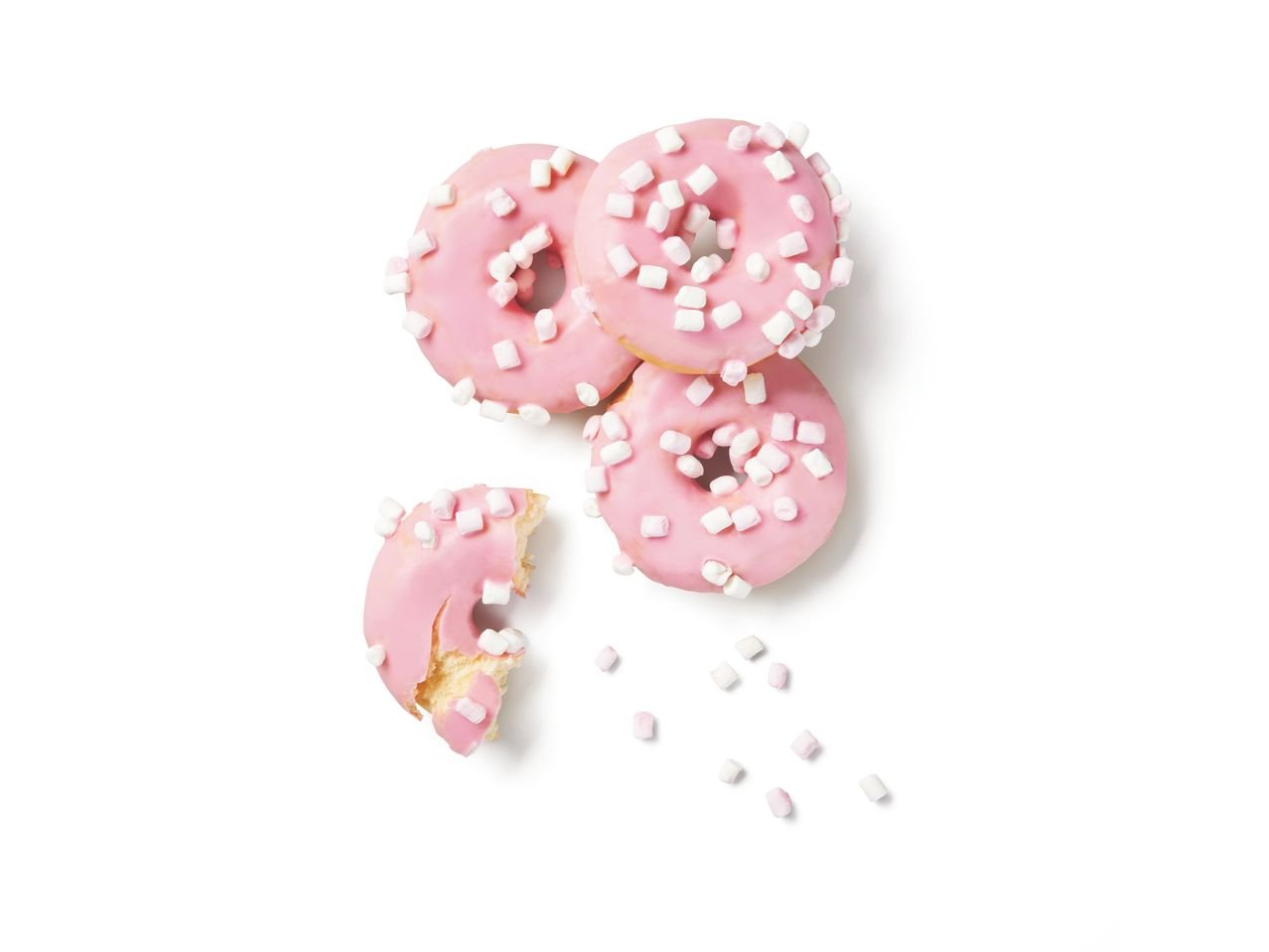 Donut rosa con marshmallow