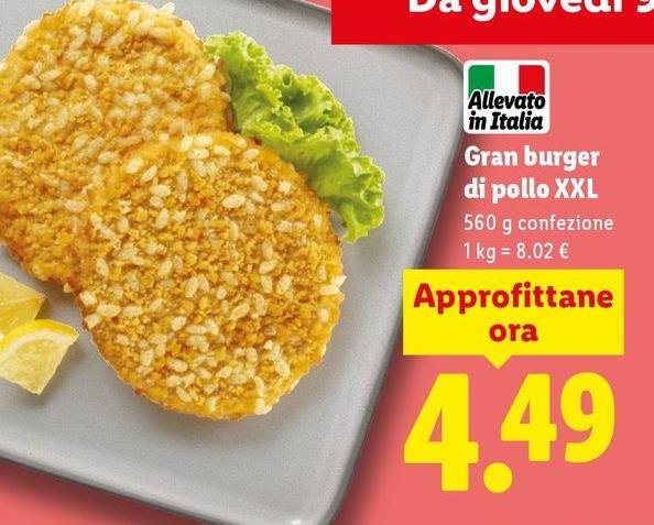 Gran Burger Di Pollo Xxl