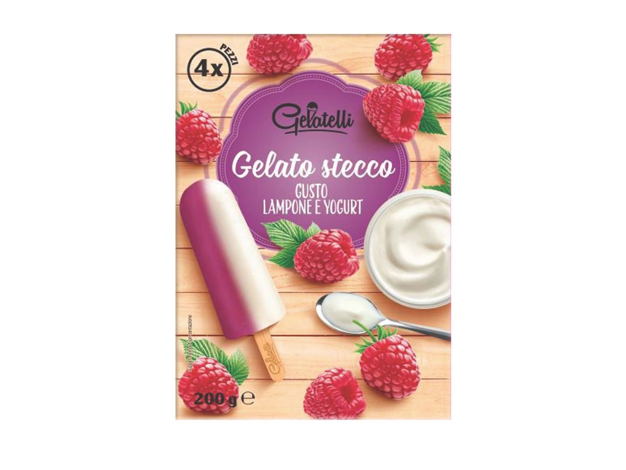 Gelato stecco lamponi e yogurt