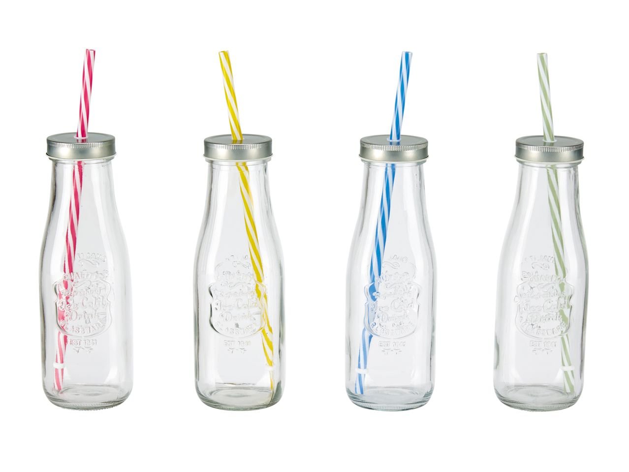 Set bicchieri con cannuccia