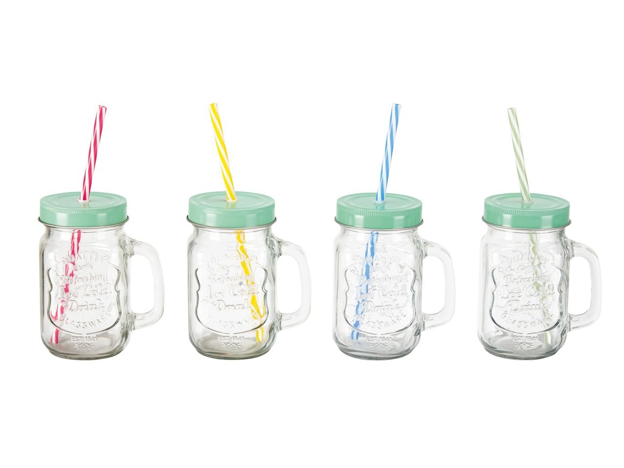 Set bicchieri con cannuccia