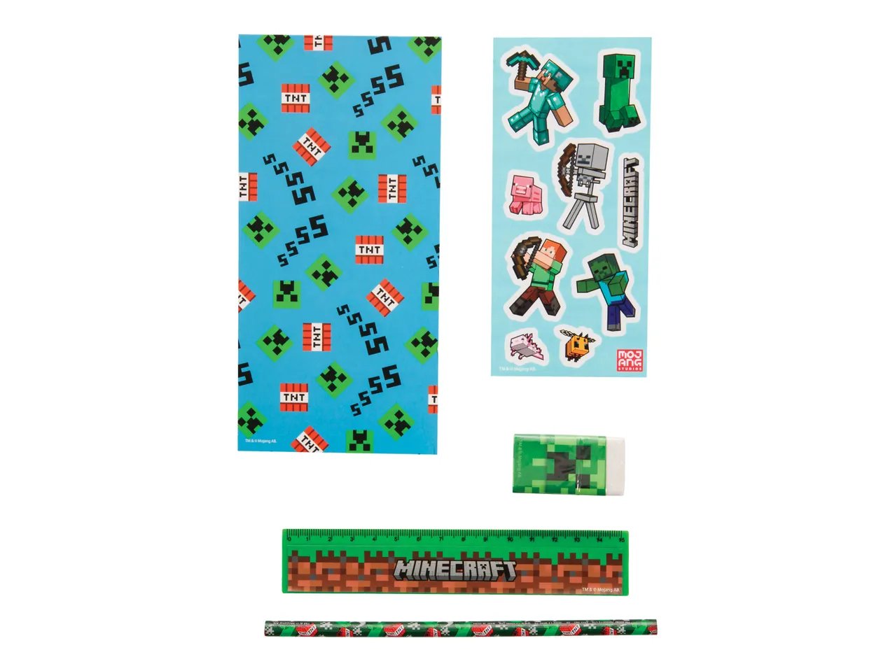 Set cancelleria o tappetino da scrivania "Minecraft, Harry Potter, Spider-Man, Barbie"