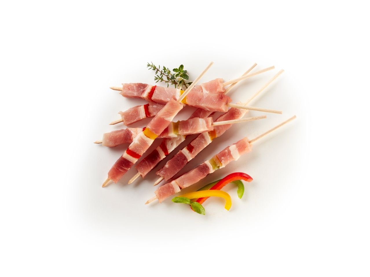Arrosticini di suino con peperoni