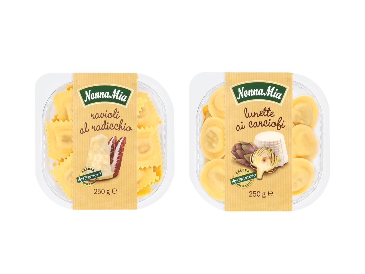 Ravioli al radicchio o lunette ai carciofi