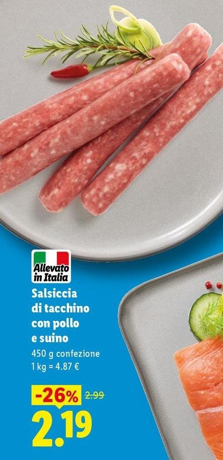 Salsiccia Di Tacchino Con Pollo E Suino